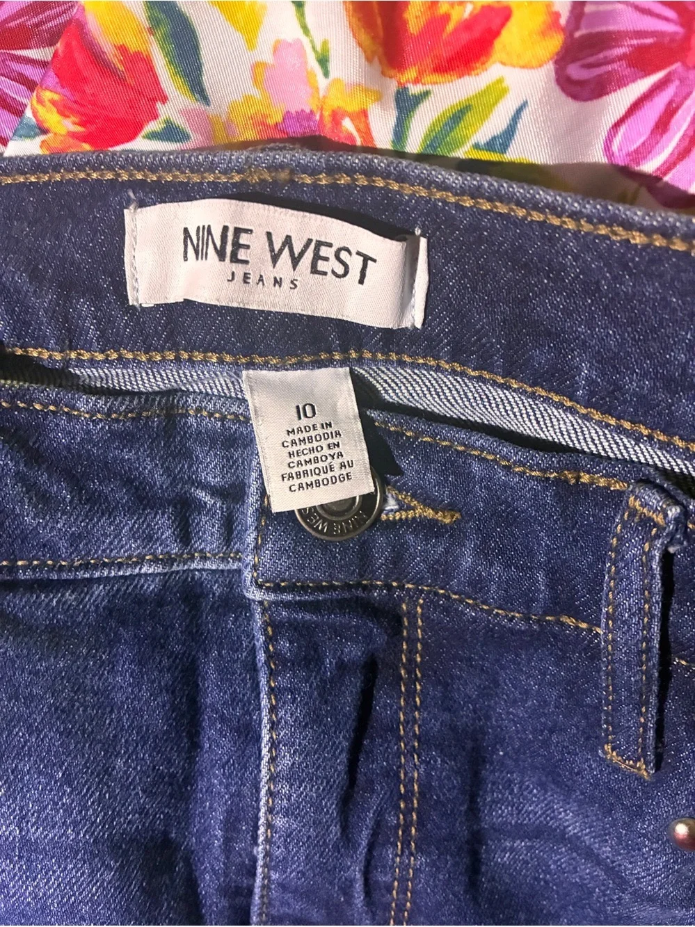 Nine West Wide Leg Women’s Jeans in Dark Blue - Classic High Rise